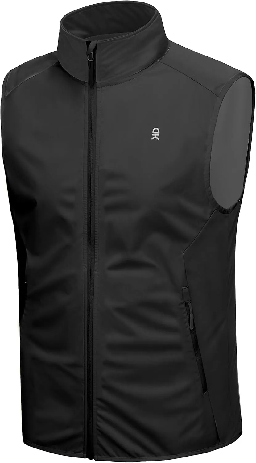 Little Donkey Andy Men's Water-resistant Outerwear Vests, Stretch Windproof Vest for Cycling, Running, Golf