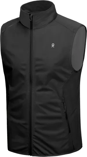 Little Donkey Andy Men's Water-resistant Outerwear Vests, Stretch Windproof Vest for Cycling, Running, Golf