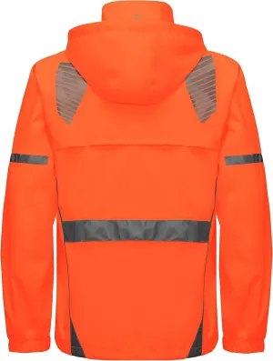 Little Donkey Andy Men's Waterproof Running Cycling Rain Jacket Reflective Raincoats Packable Windbreaker-Removable Hood