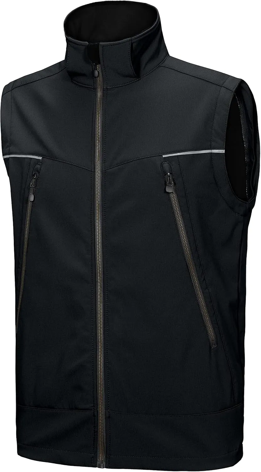 Little Donkey Andy Men's Waterproof Softshell Jacket with Detachable Sleeves and Hood, Fleece Mountain Ski Snow Rain Coat