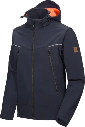Little Donkey Andy Men's Waterproof Softshell Jacket with Detachable Sleeves and Hood, Fleece Mountain Ski Snow Rain Coat