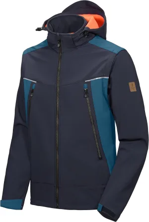 Little Donkey Andy Men's Waterproof Softshell Jacket with Detachable Sleeves and Hood, Fleece Mountain Ski Snow Rain Coat