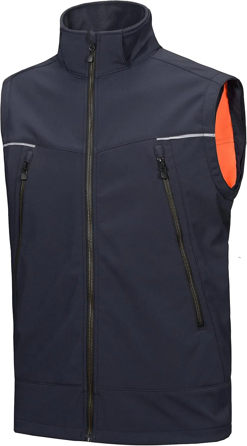 Little Donkey Andy Men's Waterproof Softshell Jacket with Detachable Sleeves and Hood, Fleece Mountain Ski Snow Rain Coat