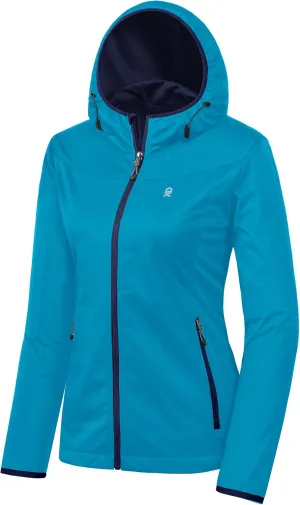Little Donkey Andy Women's Lightweight Hooded Softshell Jacket for Running Travel Hiking, Windproof, Water Repellent