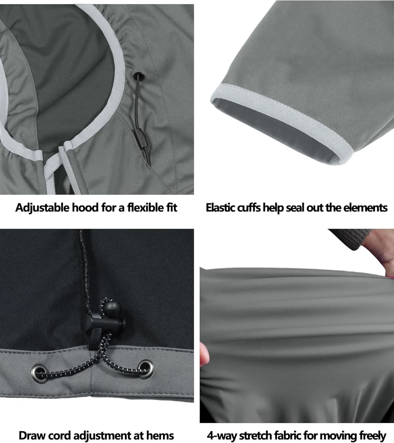 Little Donkey Andy Women's Lightweight Hooded Softshell Jacket for Running Travel Hiking, Windproof, Water Repellent