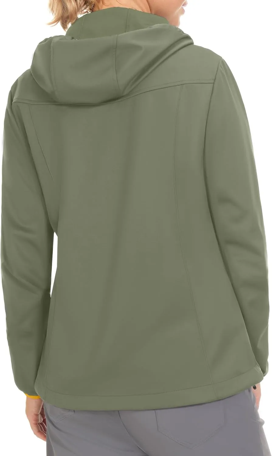 Little Donkey Andy Women's Lightweight Hooded Softshell Jacket for Running Travel Hiking, Windproof, Water Repellent
