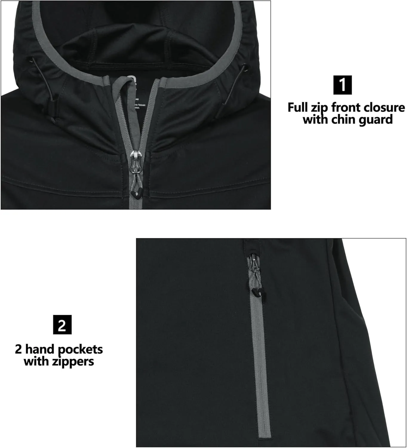 Little Donkey Andy Women's Lightweight Hooded Softshell Jacket for Running Travel Hiking, Windproof, Water Repellent