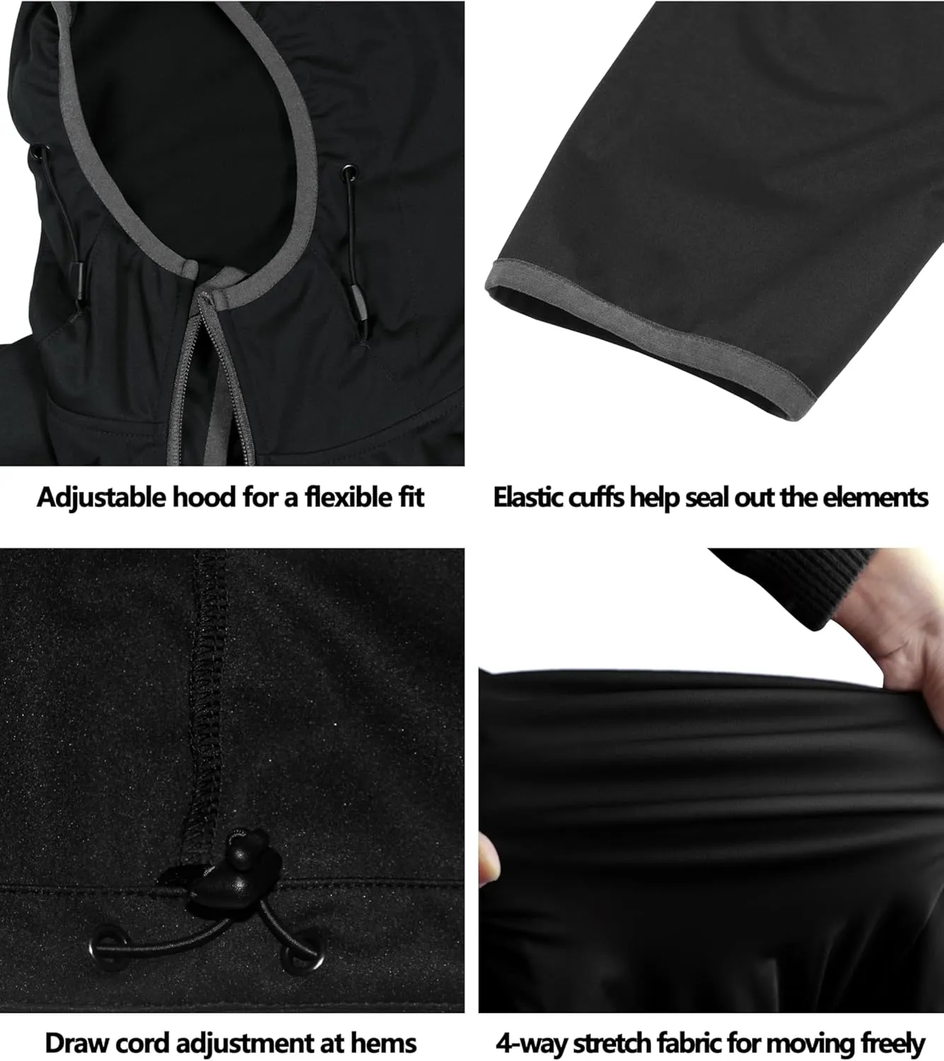 Little Donkey Andy Women's Lightweight Hooded Softshell Jacket for Running Travel Hiking, Windproof, Water Repellent