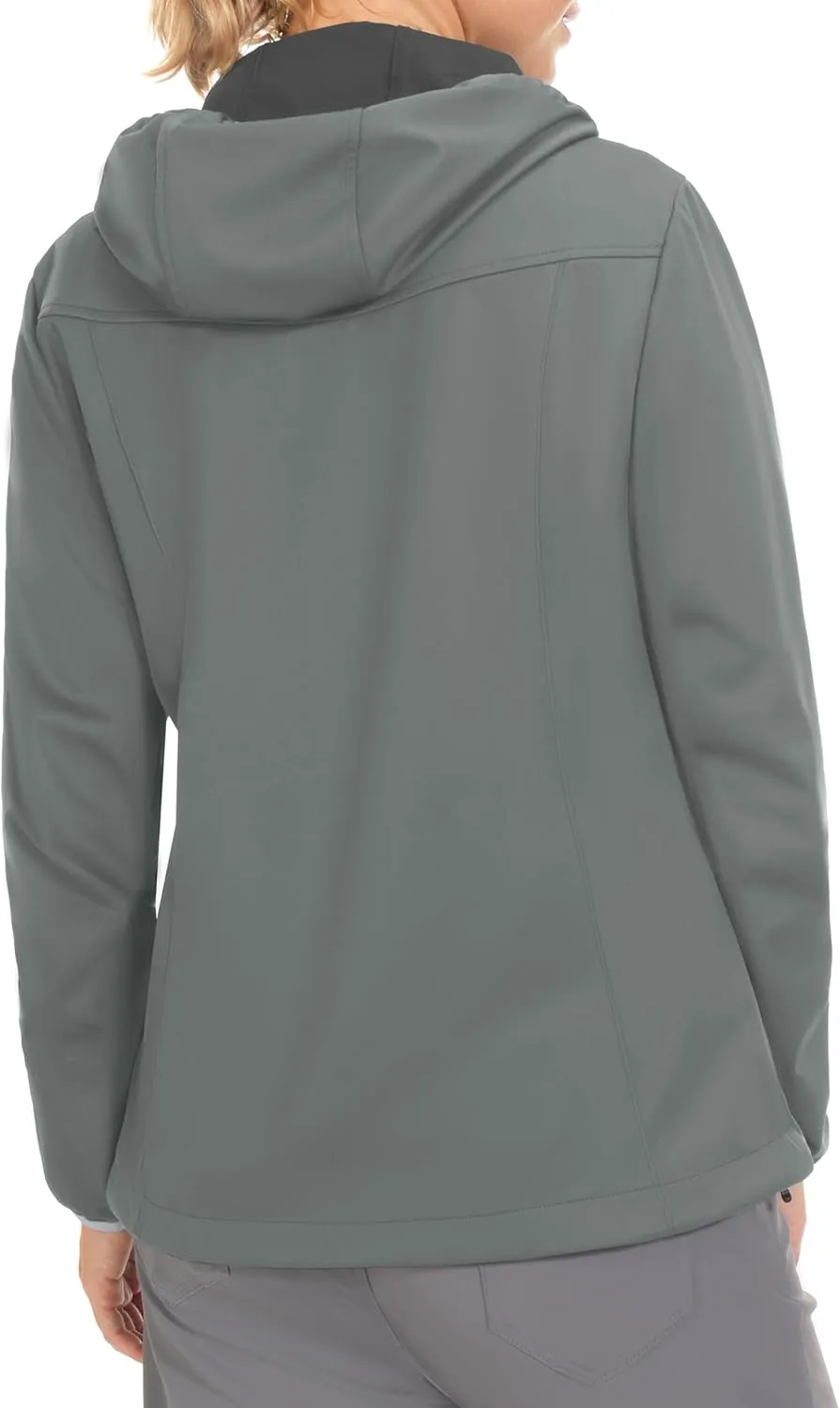 Little Donkey Andy Women's Lightweight Hooded Softshell Jacket for Running Travel Hiking, Windproof, Water Repellent