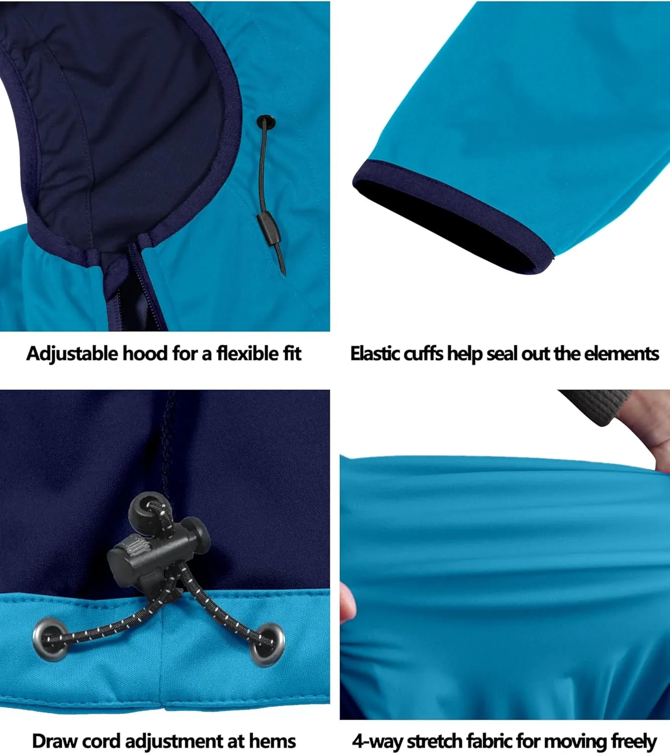 Little Donkey Andy Women's Lightweight Hooded Softshell Jacket for Running Travel Hiking, Windproof, Water Repellent