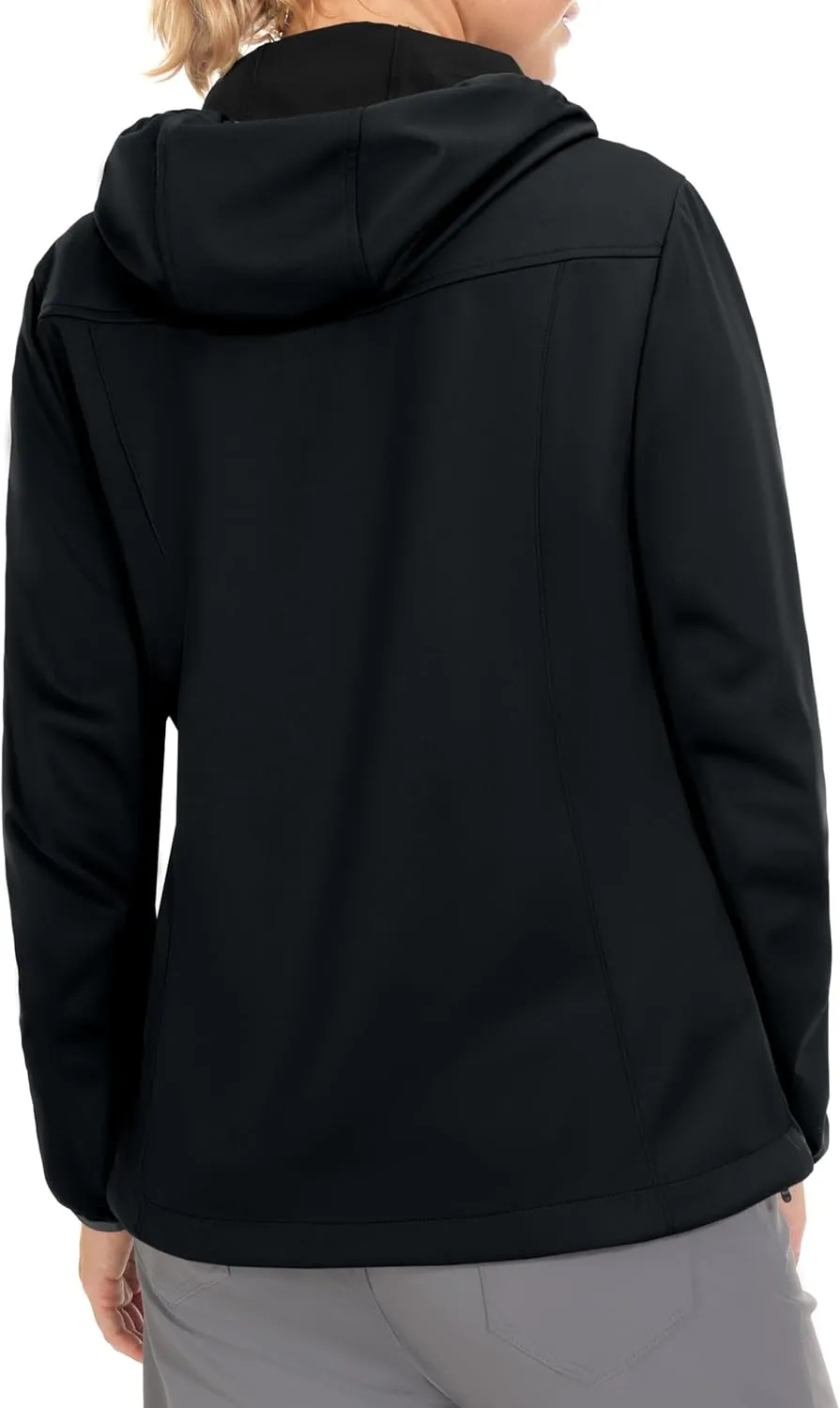 Little Donkey Andy Women's Lightweight Hooded Softshell Jacket for Running Travel Hiking, Windproof, Water Repellent