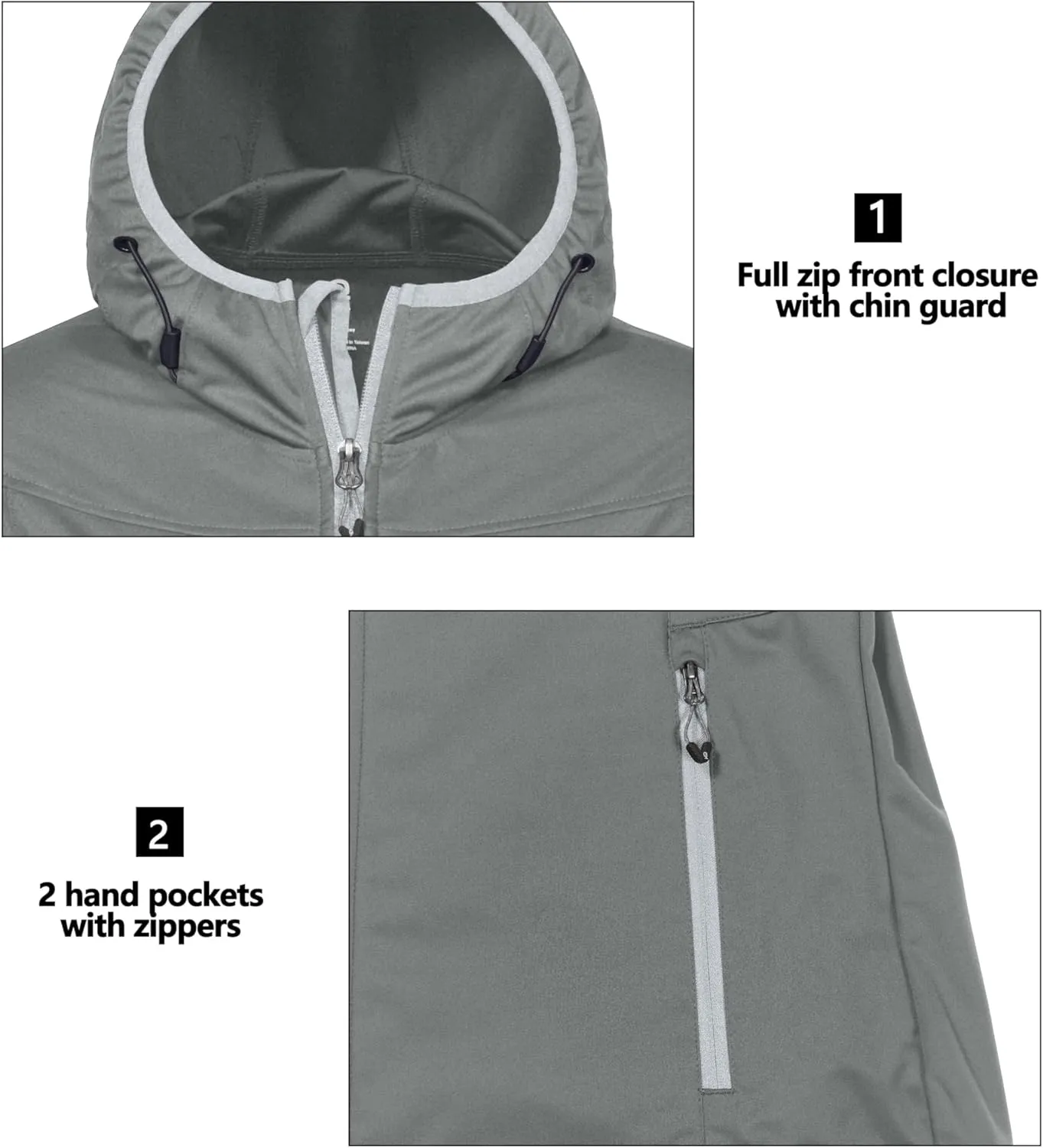 Little Donkey Andy Women's Lightweight Hooded Softshell Jacket for Running Travel Hiking, Windproof, Water Repellent