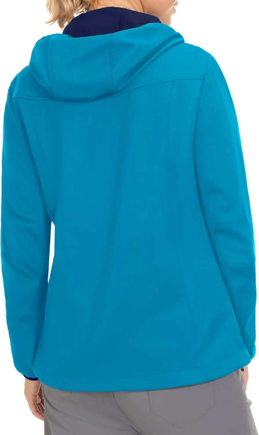 Little Donkey Andy Women's Lightweight Hooded Softshell Jacket for Running Travel Hiking, Windproof, Water Repellent