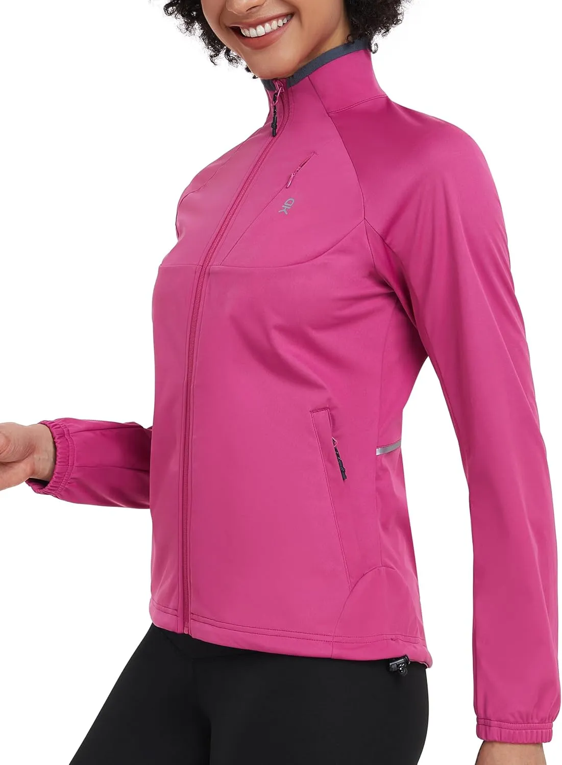 Little Donkey Andy Women’s Lightweight Softshell Jacket for Running Cycling, Water Repellent Windbreaker with Zipper Pockets