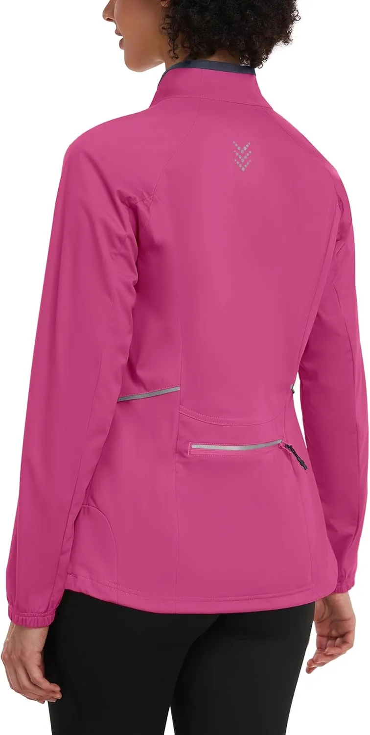 Little Donkey Andy Women’s Lightweight Softshell Jacket for Running Cycling, Water Repellent Windbreaker with Zipper Pockets