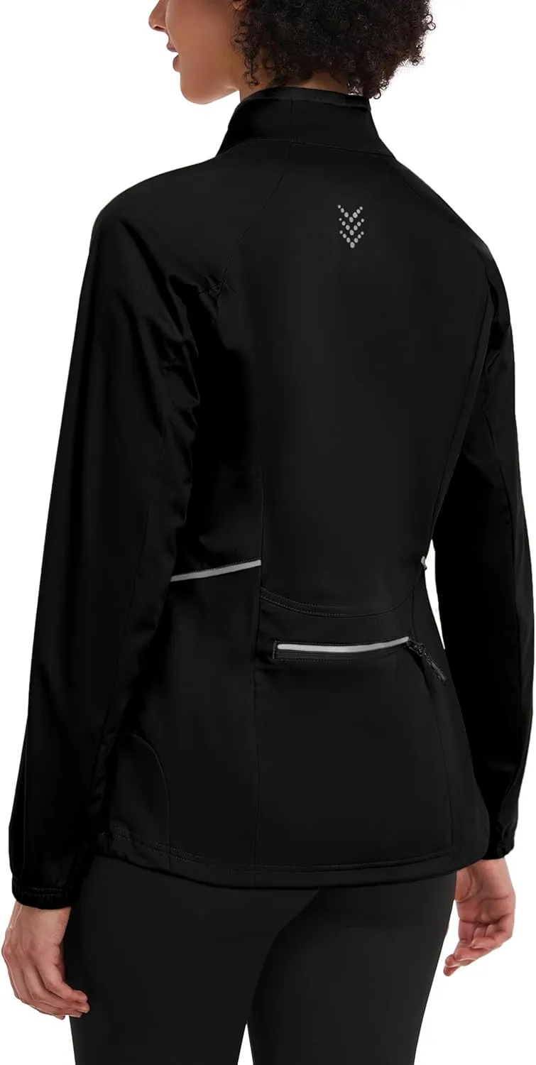Little Donkey Andy Women’s Lightweight Softshell Jacket for Running Cycling, Water Repellent Windbreaker with Zipper Pockets