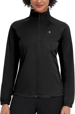 Little Donkey Andy Women’s Lightweight Softshell Jacket for Running Cycling, Water Repellent Windbreaker with Zipper Pockets