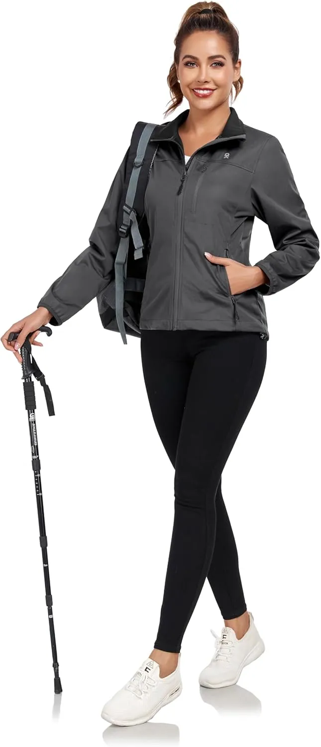 Little Donkey Andy Women's Lightweight Softshell Jacket Windbreaker for Hiking Running Golf Travel, Windproof, Waterproof