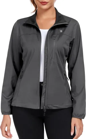 Little Donkey Andy Women's Lightweight Softshell Jacket Windbreaker for Hiking Running Golf Travel, Windproof, Waterproof