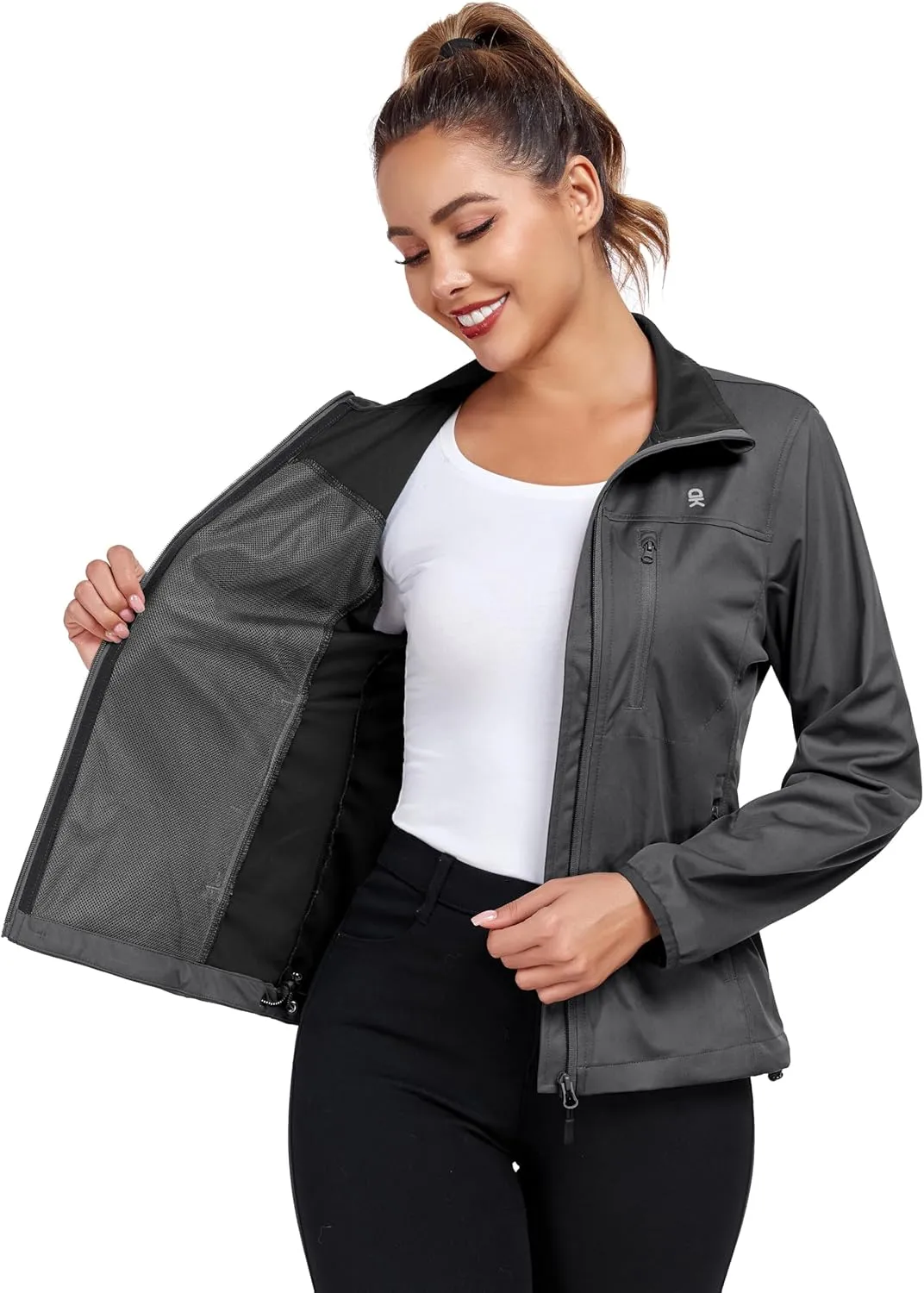 Little Donkey Andy Women's Lightweight Softshell Jacket Windbreaker for Hiking Running Golf Travel, Windproof, Waterproof