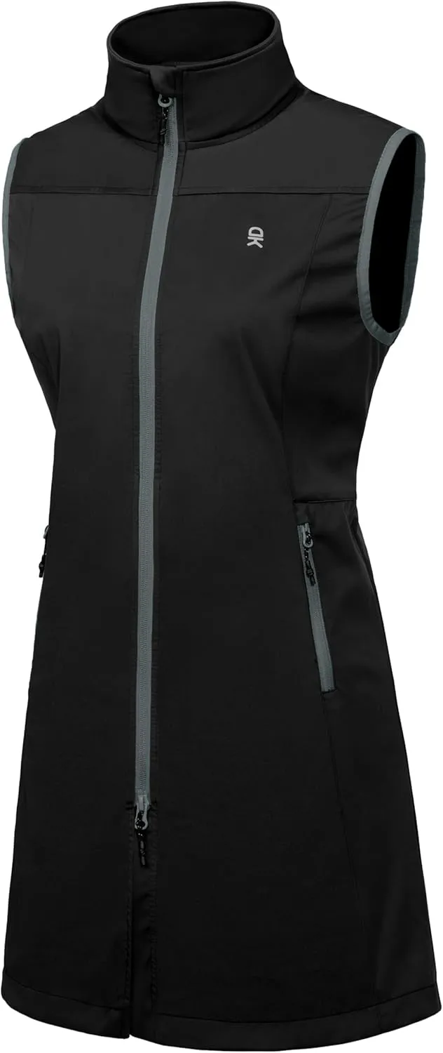 Little Donkey Andy Women's Lightweight Softshell Vest, Windproof Sleeveless Jacket for Running Hiking Travel