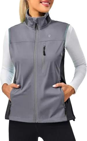 Little Donkey Andy Women's Lightweight Windproof Softshell Vest for Golf Tennis Running Cycling