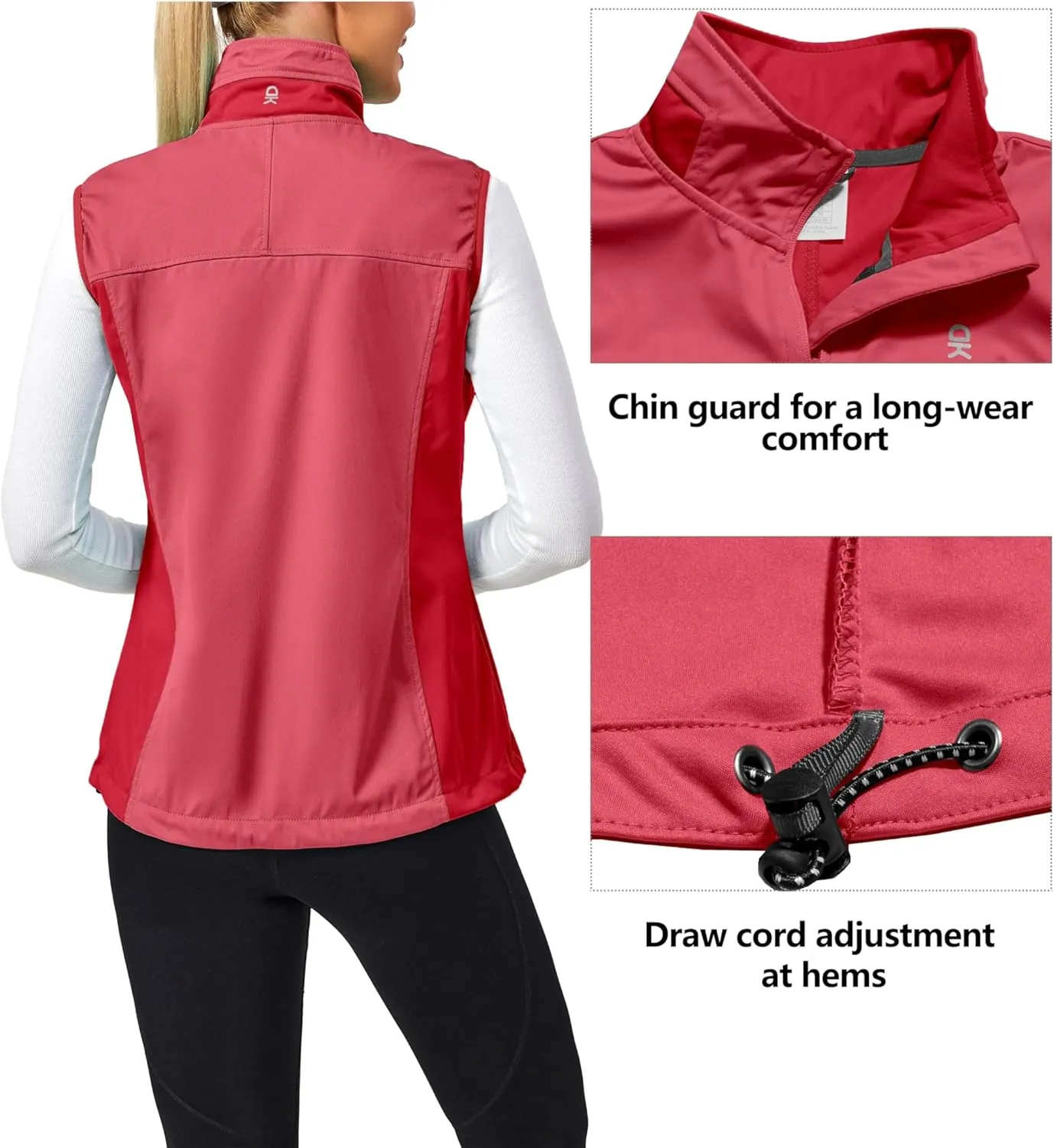 Little Donkey Andy Women's Lightweight Windproof Softshell Vest for Golf Tennis Running Cycling