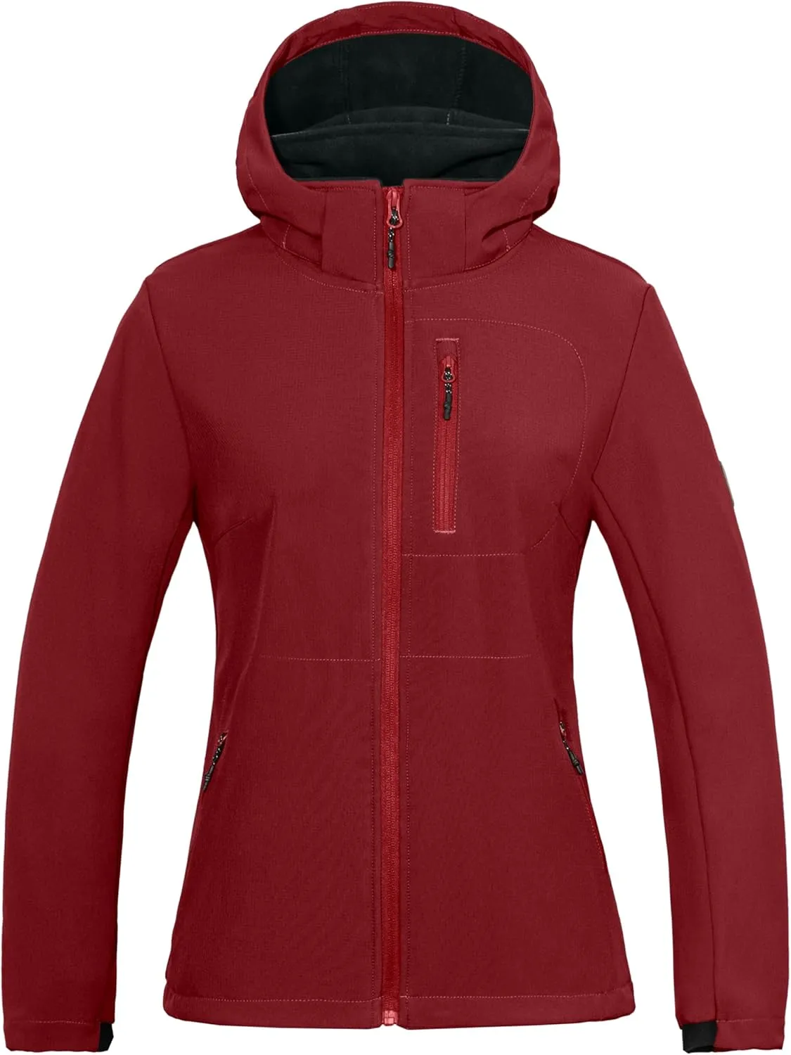 Little Donkey Andy Women’s Softshell Jacket, Ski Snowboarding Jacket with Removable Hood, Fleece Lined