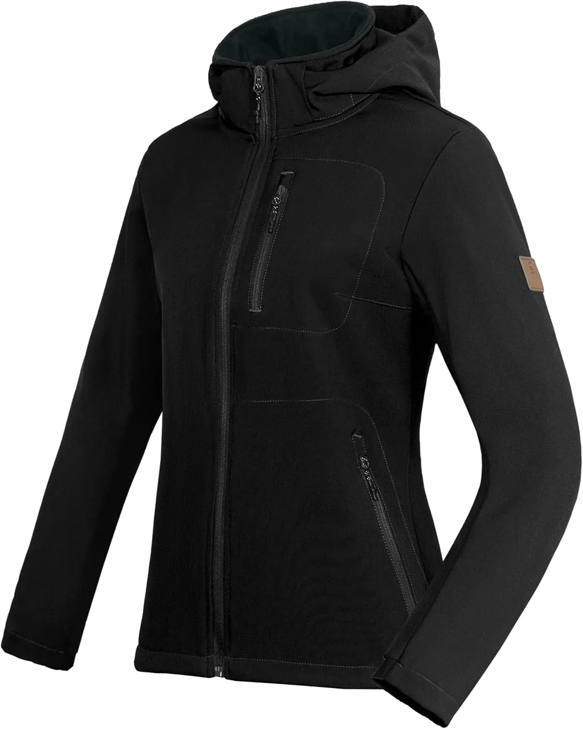 Little Donkey Andy Women’s Softshell Jacket, Ski Snowboarding Jacket with Removable Hood, Fleece Lined
