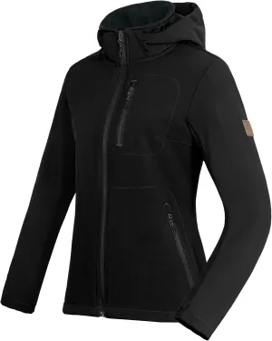 Little Donkey Andy Women’s Softshell Jacket, Ski Snowboarding Jacket with Removable Hood, Fleece Lined