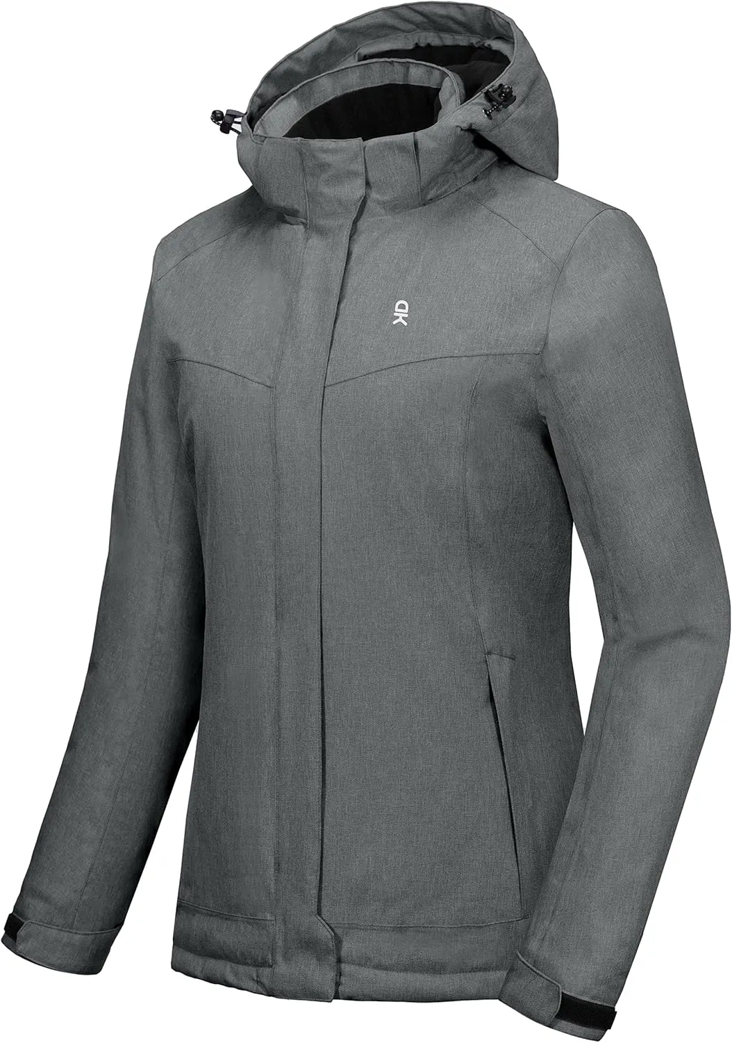 Little Donkey Andy Women's Waterproof Hiking Skiing Jacket with Removable Hood, Fleece Lined Winter Warm Rain Coat