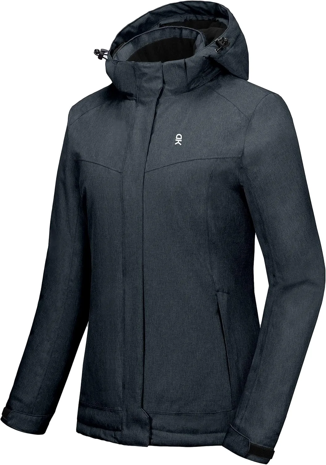 Little Donkey Andy Women's Waterproof Hiking Skiing Jacket with Removable Hood, Fleece Lined Winter Warm Rain Coat