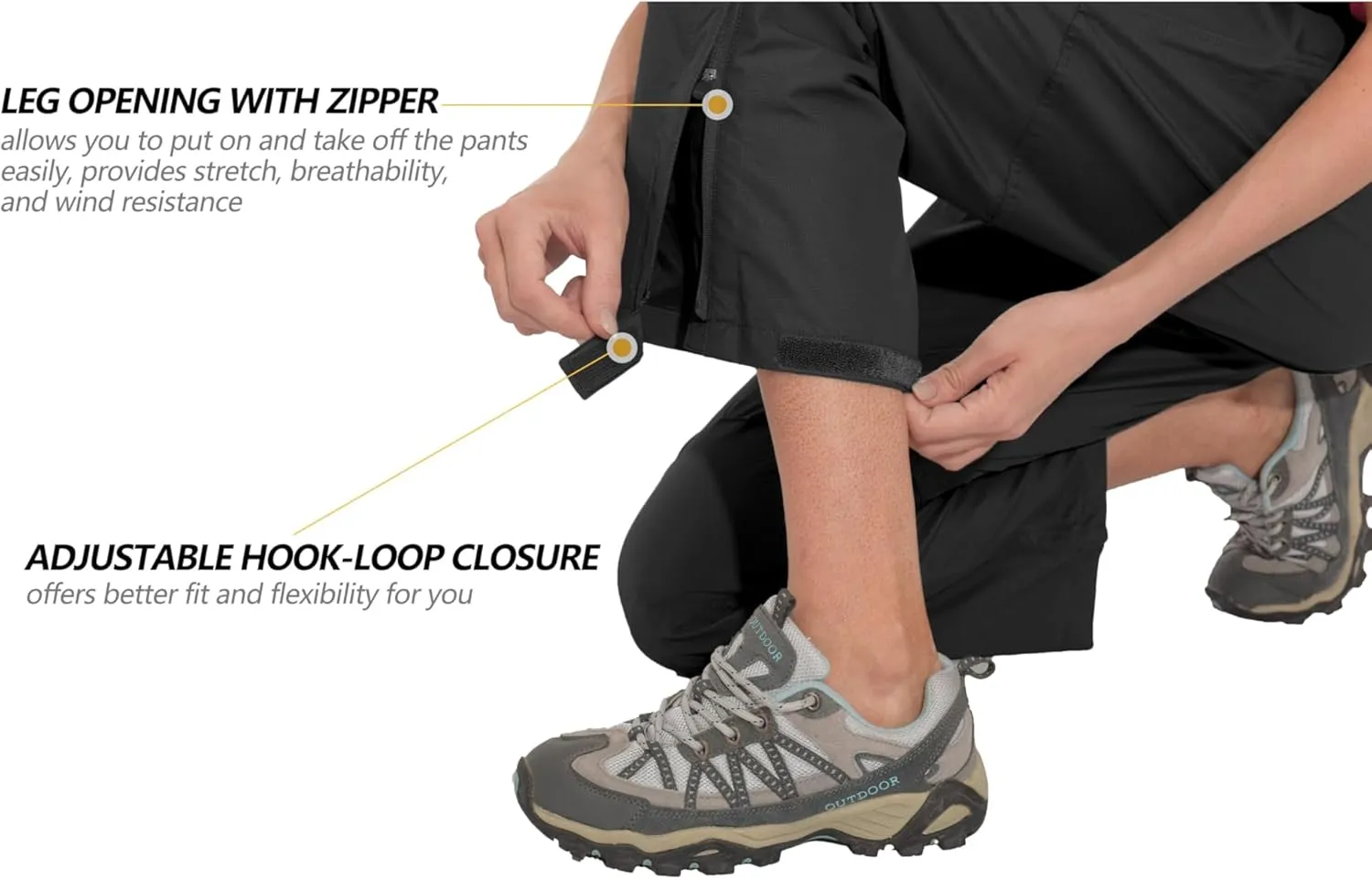 Little Donkey Andy Women's Waterproof Rain Over Pants Hiking Breathable Lightweight Rainproof Pants