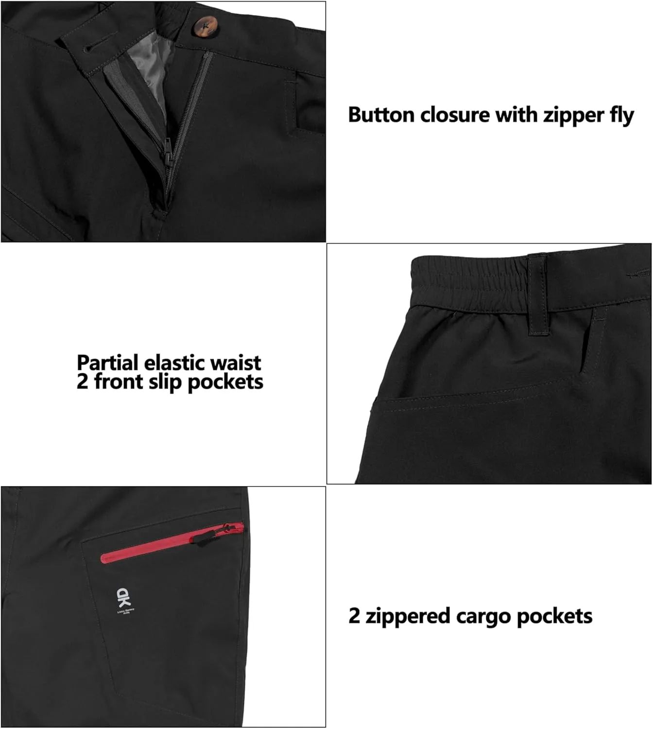 Little Donkey Andy Women's Waterproof Rain Pants Lightweight Breathable Rainproof Pants for Outdoor Hiking Golf