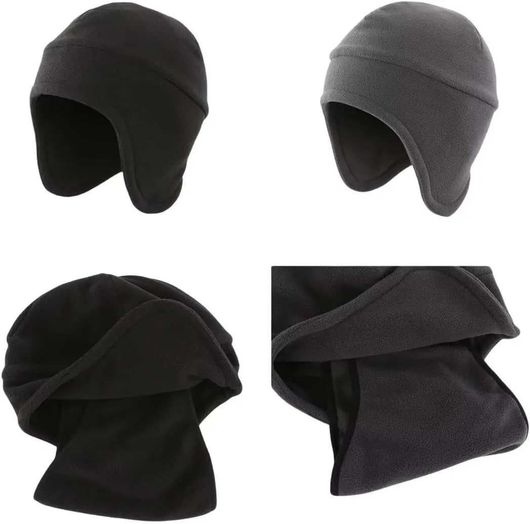 LLmoway Men’s Warm 2 in 1 Hat Winter Fleece Earflap Skull Sports Beanie Ski Mask