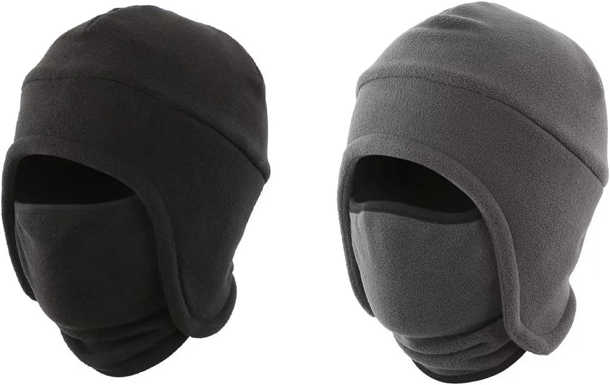 LLmoway Men’s Warm 2 in 1 Hat Winter Fleece Earflap Skull Sports Beanie Ski Mask