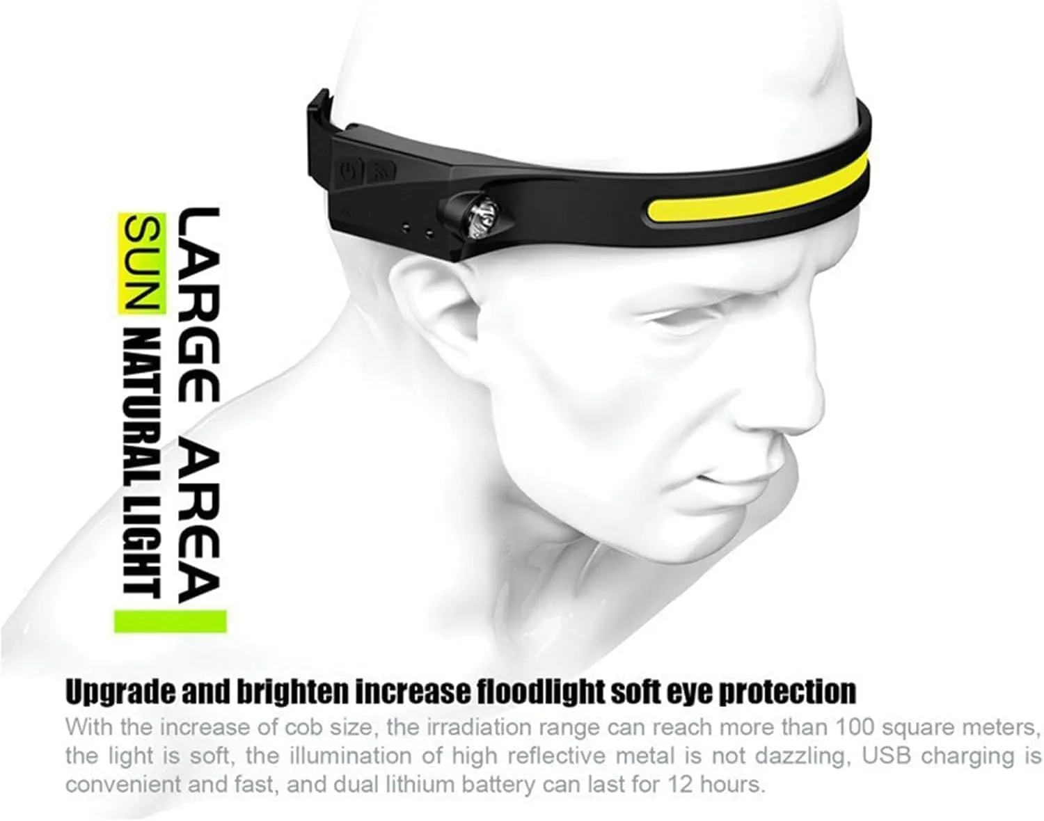 Lumi Light Led Headband, Lumilight Headlamp, Lumilight Led, 230 Degree Led Headlamp, Sensing Head Lamps Led Rechargeable Super Bright,Lightweight Waterproof for Outdoor Activities (B-3PC)