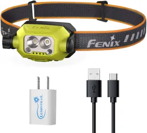 Lumintrail Fenix WH23R Headlamp Rechargeable Headlamp, 600 Lumens LED Headlamp, Dual LED Fenix Headlamp, Running Headlamp, IP66 Water Resistance, with a Wall Plug