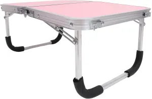 Luxshiny Portable Folding Table Space Saving Bed Desk for Camping and Picnics Sturdy Metal Construction with Reinforced Legs Lightweight and Easy to Carry for Indoor Outdoor Use