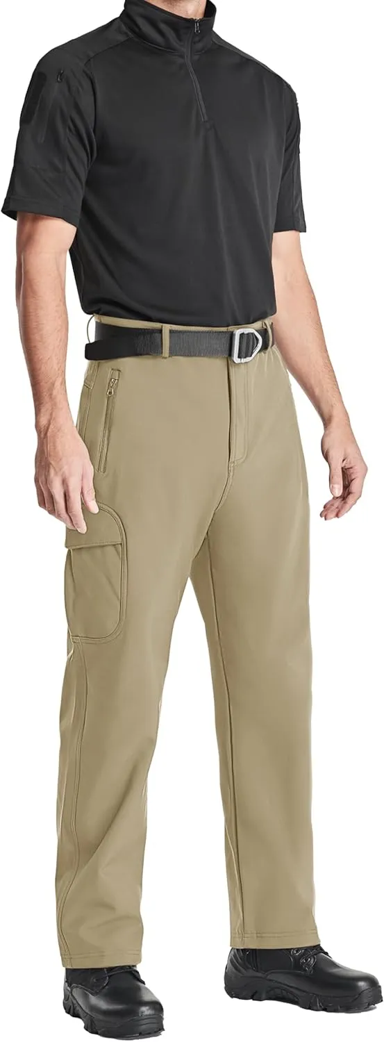 MAGCOMSEN Men's Winter Pants Water Resistant Fleece Lined Snowboard Ski Pants Softshell Tactical Pants with Multi-Pockets