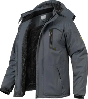 MANSDOUR Men's Snow Ski Hiking Jacket Waterproof Warm Fleece Winter Outdoor Snowboard Windbreaker Hooded Coat…