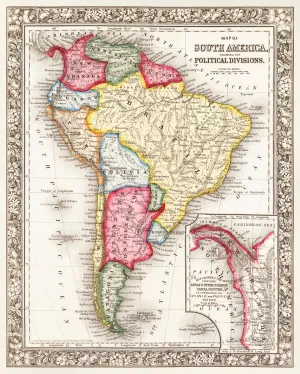 Map of South America (1863) by Samuel Augustus Mitchell