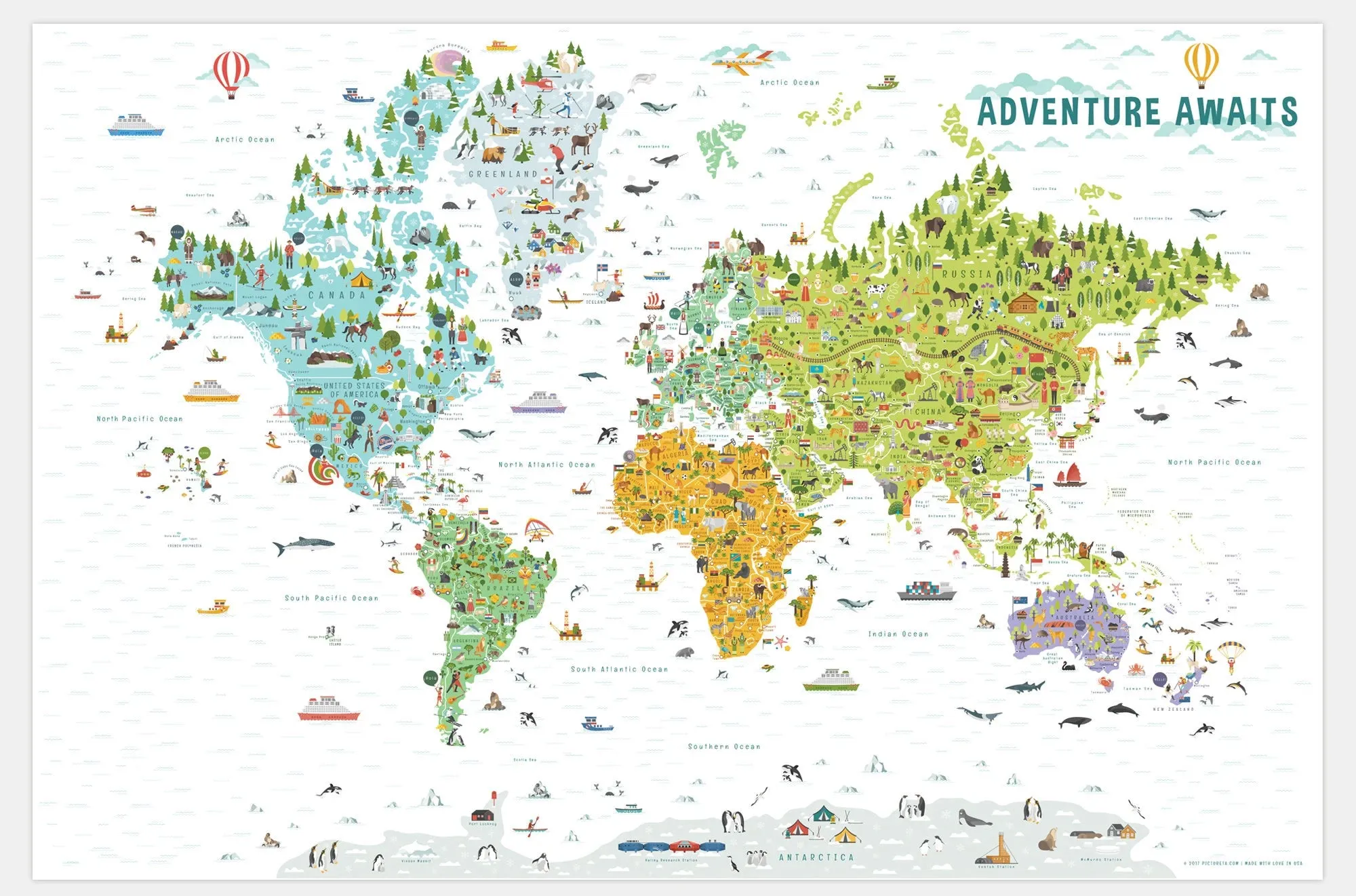 Map of The World for Kids Laminated Poster