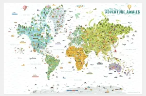 Map of The World for Kids Laminated Poster