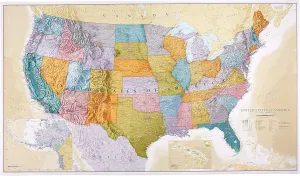 Maps International Giant Classic USA Mega-Map - Map of The United States Poster - Front Lamination - 46 x 80