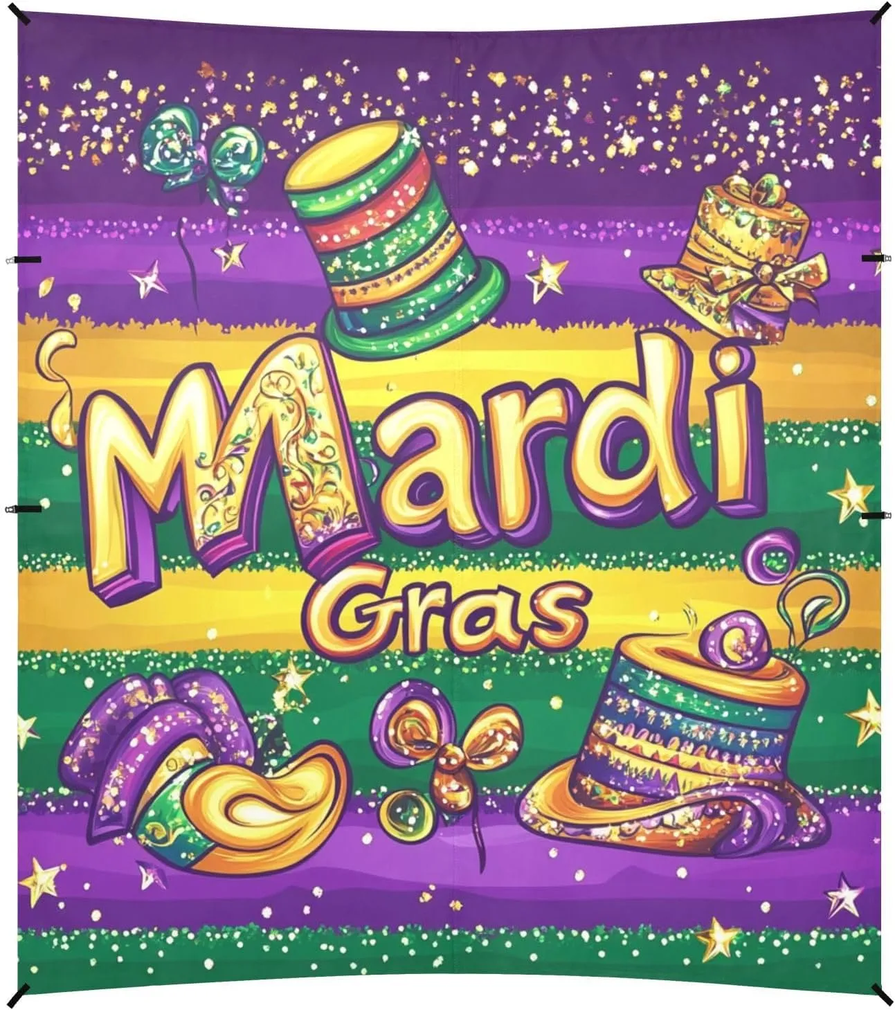 Mardi Gras Carnival Lipstick Hats Floats Foldable Beach Tent UPF50  Protection Waterproof Sun Shade with Sandbags and Shovel for Family Trips, Picnics & Camping