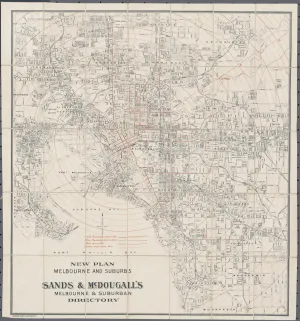 Melbourne Historic Wall Map 1901 Sands & McDougall