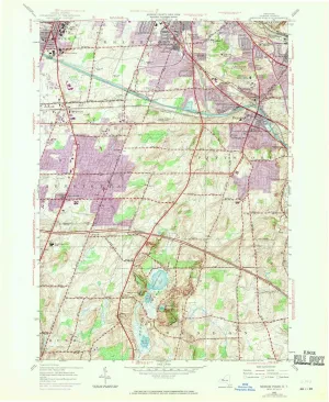 Mendon Ponds NY topo map, 1:24000 Scale, 7.5 X 7.5 Minute, Historical, 1952, Updated 1970, 27 x 22.1 in
