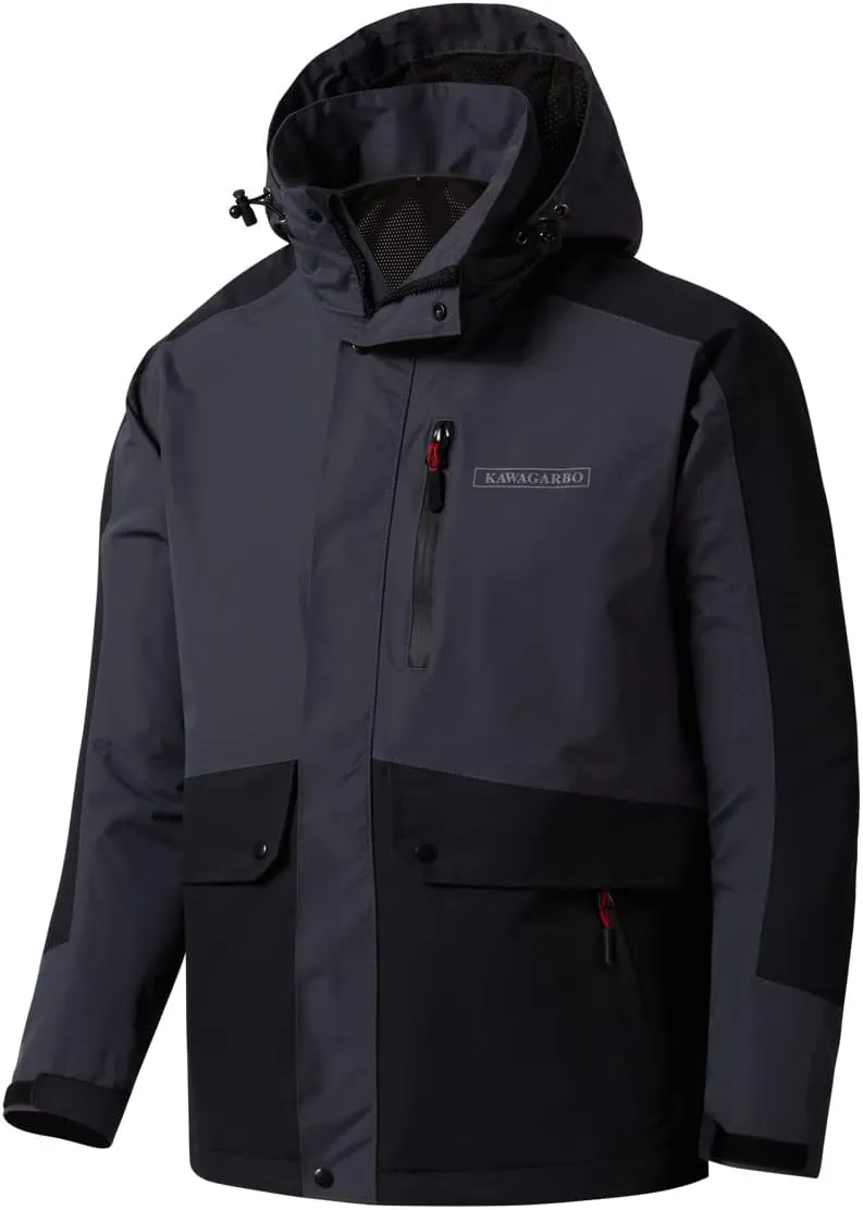 Men's Crew Waterproof Windproof Breathable Rain Coat Jacket for Fishing Hiking Hunting