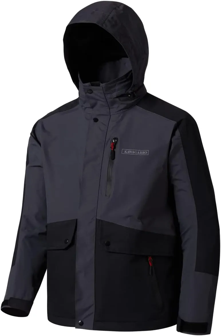 Men's Crew Waterproof Windproof Breathable Rain Coat Jacket for Fishing Hiking Hunting